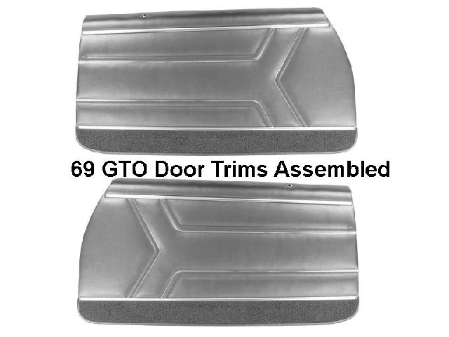 Door Trim Set: 69 Pontiac GTO / LeMans Assembled front pair